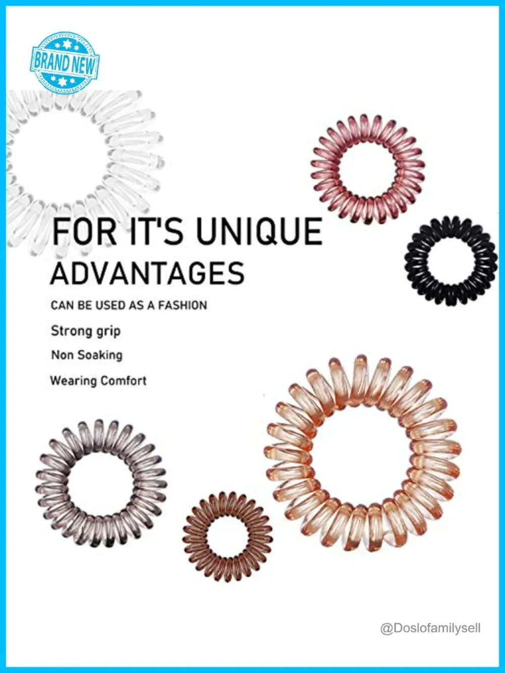 17 Pack Spiral Coils Hair Ties No Crease Ponytail Holders for Thick Hair